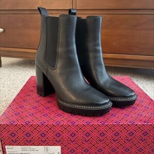 Tory Burch Black Leather Ankle Boots